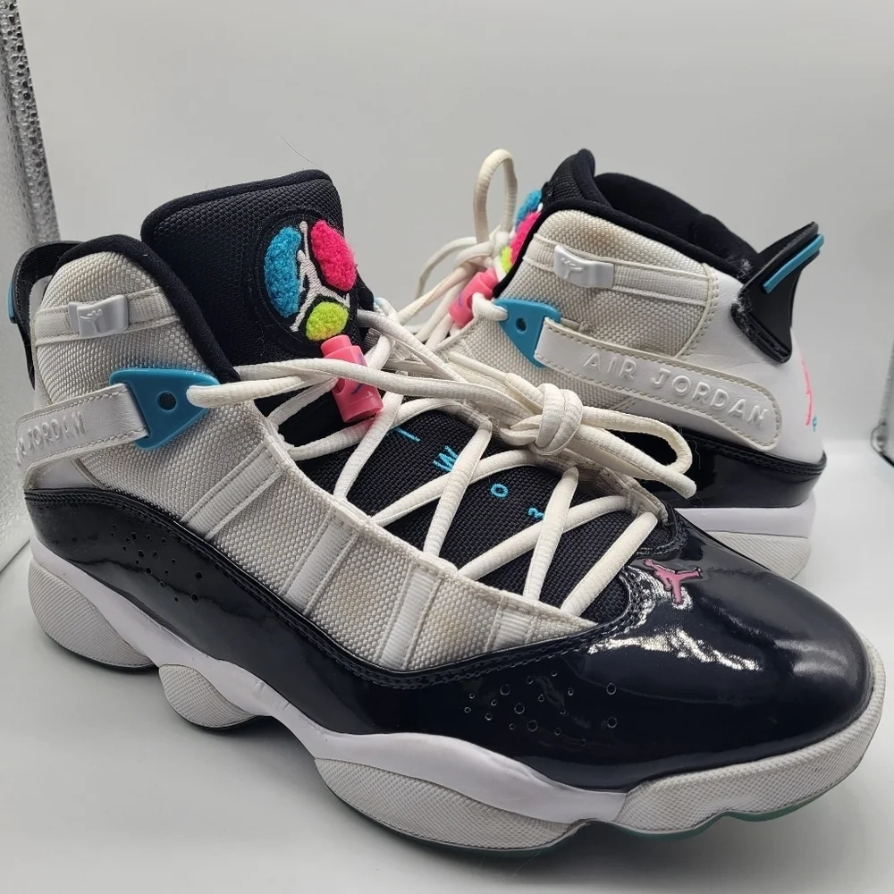 Nike Air Jordan 6 Rings 'South Beach' CK0017-100 Mens Size 9 Multicolor Sneakers